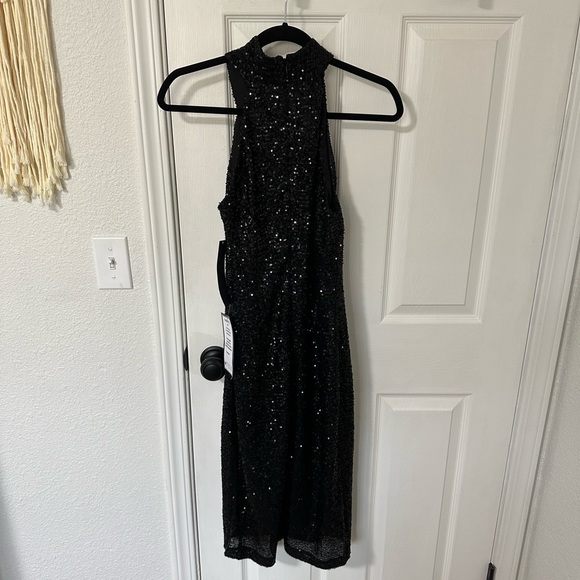 Black sequin midi dress - Picture 2 of 4